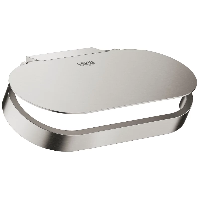 Grohe Selection Toilet Roll Holder With Cover - Supersteel 1 Grohe Selection Toilet Roll Holder With Cover - Supersteel