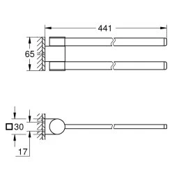 Grohe Selection Towel Holder - Pivotable - Brushed Hard Graphite -Shower Accessories grohe selection towel holder pivotable brushed hard graphite 41063al0 2