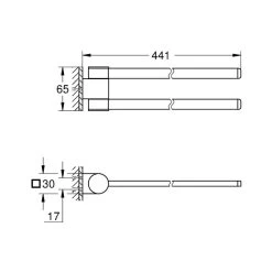 Grohe Selection Towel Holder - Pivotable - Chrome -Shower Accessories grohe selection towel holder pivotable chrome 41063000 2