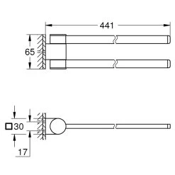 Grohe Selection Towel Holder - Pivotable - Supersteel -Shower Accessories grohe selection towel holder pivotable supersteel 41063dc0 2