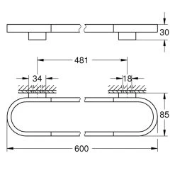 Grohe Selection Towel Rail - 600mm - Cool Sunrise 5 Grohe Selection Towel Rail - 600mm - Cool Sunrise -Shower Accessories grohe selection towel rail 600mm cool sunrise 41056gl0 2