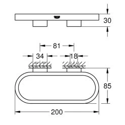 Grohe Selection Towel Ring - Brushed Hard Graphite -Shower Accessories grohe selection towel ring brushed hard graphite 41035al0 2