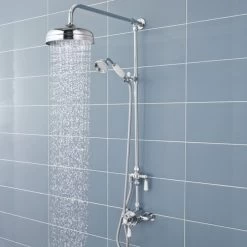 Shower Accessories -Shower Accessories hudson reed victorian grand rigid riser kit with diverter chrome am312 1