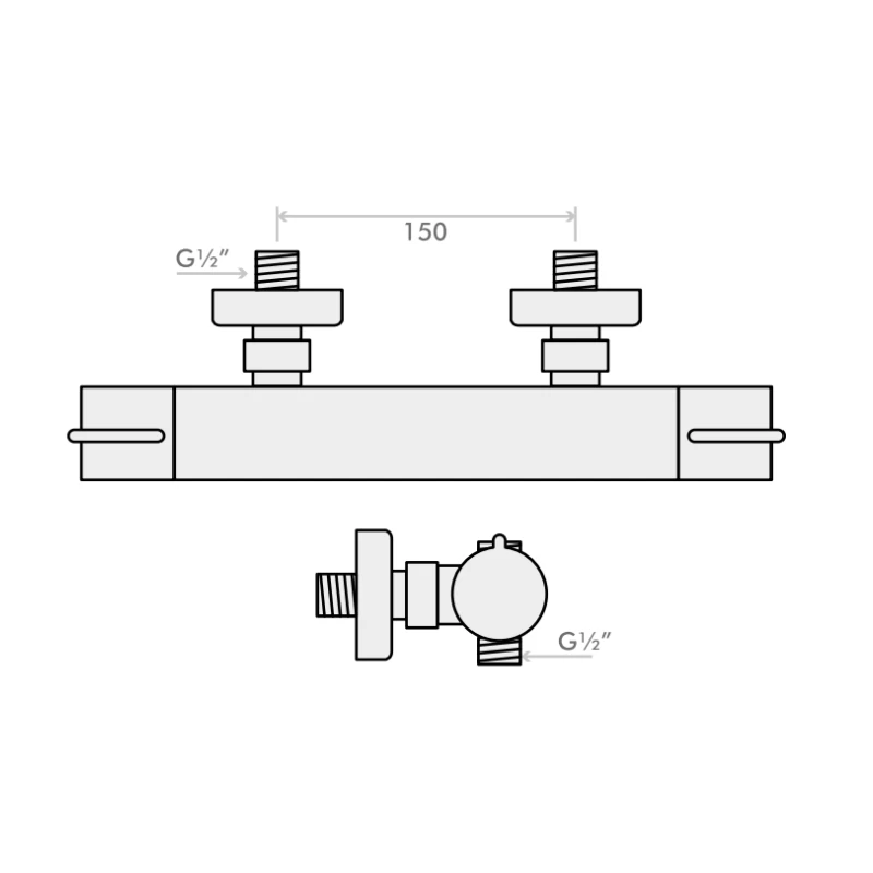 Inta Puro Deluxe Thermostatic Bar Mixer Shower - Chrome 2 Inta Puro Deluxe Thermostatic Bar Mixer Shower - Chrome - Image 2