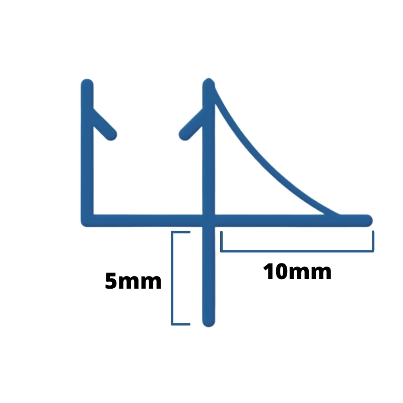 Inventive Creations Bottom Shower Door Seal - 4-6mm Glass - 5mm - 1200mm Long 2 Inventive Creations Bottom Shower Door Seal - 4-6mm Glass - 5mm - 1200mm Long - Image 2