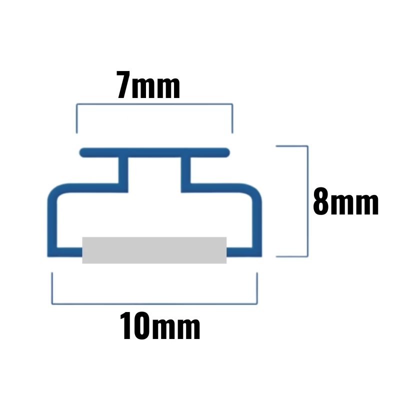 Inventive Creations T Section 7mm Magnetic Seal - Channel - Pair - 1900mm Long 2 Inventive Creations T Section 7mm Magnetic Seal - Channel - Pair - 1900mm Long - Image 2