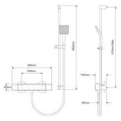 Mira Honesty EV Thermostatic Bar Mixer Shower - Chrome -Shower Accessories mira honesty ev thermostatic bar mixer shower chrome 1.1901.001 3
