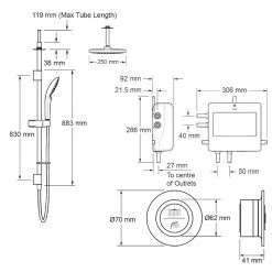 Mira Mode Next Gen Dual Ceiling Fed Digital Shower - Pumped -Shower Accessories mira mode dual ceiling fed digital shower pumped 1.1980.008 3