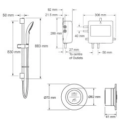 Mira Mode Next Gen Rear Fed Digital Shower - Pumped 7 Mira Mode Next Gen Rear Fed Digital Shower - Pumped -Shower Accessories mira mode rear fed digital shower pumped 1.1980.002 3