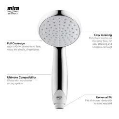 Mira Nectar 90mm Single Spray Shower Head - Chrome 7 Mira Nectar 90mm Single Spray Shower Head - Chrome -Shower Accessories mira nectar 90mm single spray shower head chrome 2.1703.003 3