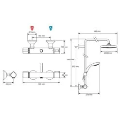 Mira React ERD Bar Mixer Shower - Chrome -Shower Accessories mira react erd bar mixer shower chrome 2.1878.006 3