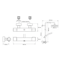 Mira Relate ERD Bar Mixer Shower With Diverter - Chrome -Shower Accessories mira relate erd bar mixer shower 2.1878.002 3