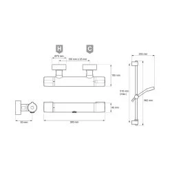 Mira Relate EV MK1 Bar Mixer Shower - Chrome -Shower Accessories mira relate ev bar shower mixer chrome 2.1878.001 3