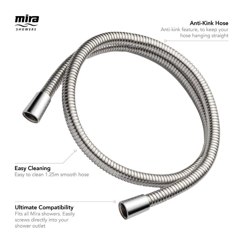 Mira Logic 1.25m Metal Shower Hose - Chrome 3 Mira Logic 1.25m Metal Shower Hose - Chrome - Image 3