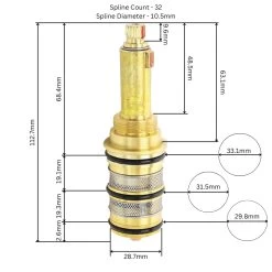Pura Bathrooms Thermostatic Cartridge 5 Pura Bathrooms Thermostatic Cartridge -Shower Accessories pura bathrooms thermostatic cartridge tc100 2